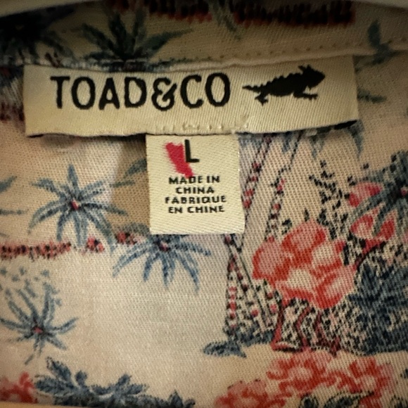 Toad&Co Tropical Hillrose Short Sleeve Button Down Tencel Shirt | Sz:L NWOT - Picture 8 of 16
